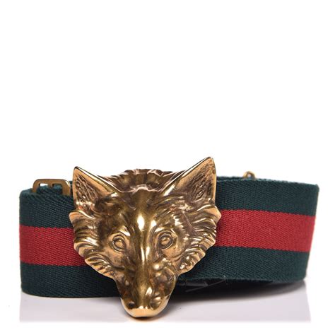 gucci belt wolf head|GUCCI Web Wolf Belt 70 29 Green Red .